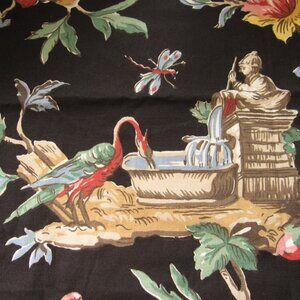Bassett McNab Imperial Fountain Black Upholstery Linen Blend Fabric 59 X 35"